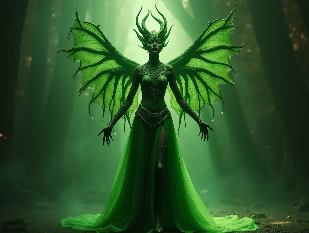 Mythological princess green aliens