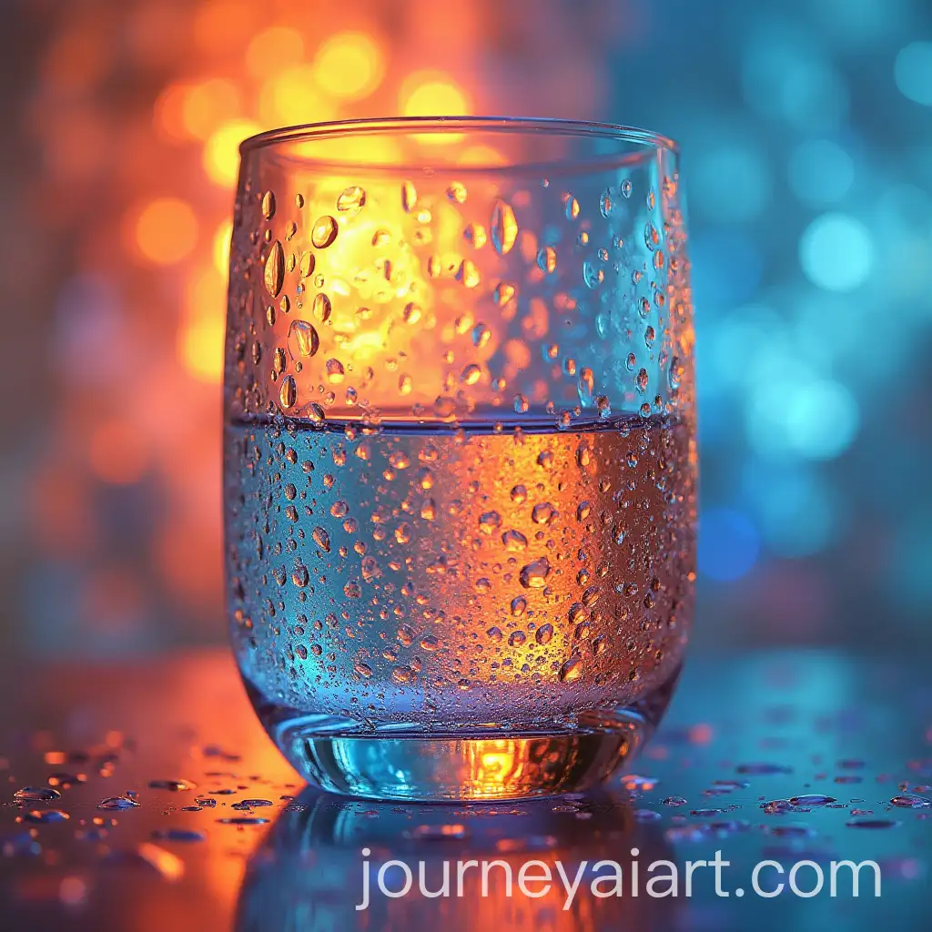 Textured-Glass-on-Reflective-Surface-with-Vibrant-Colors