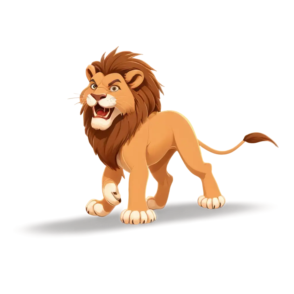 Cartoon-Vector-Illustration-of-Lion-Roaring-PNG-for-HighQuality-Design-Projects