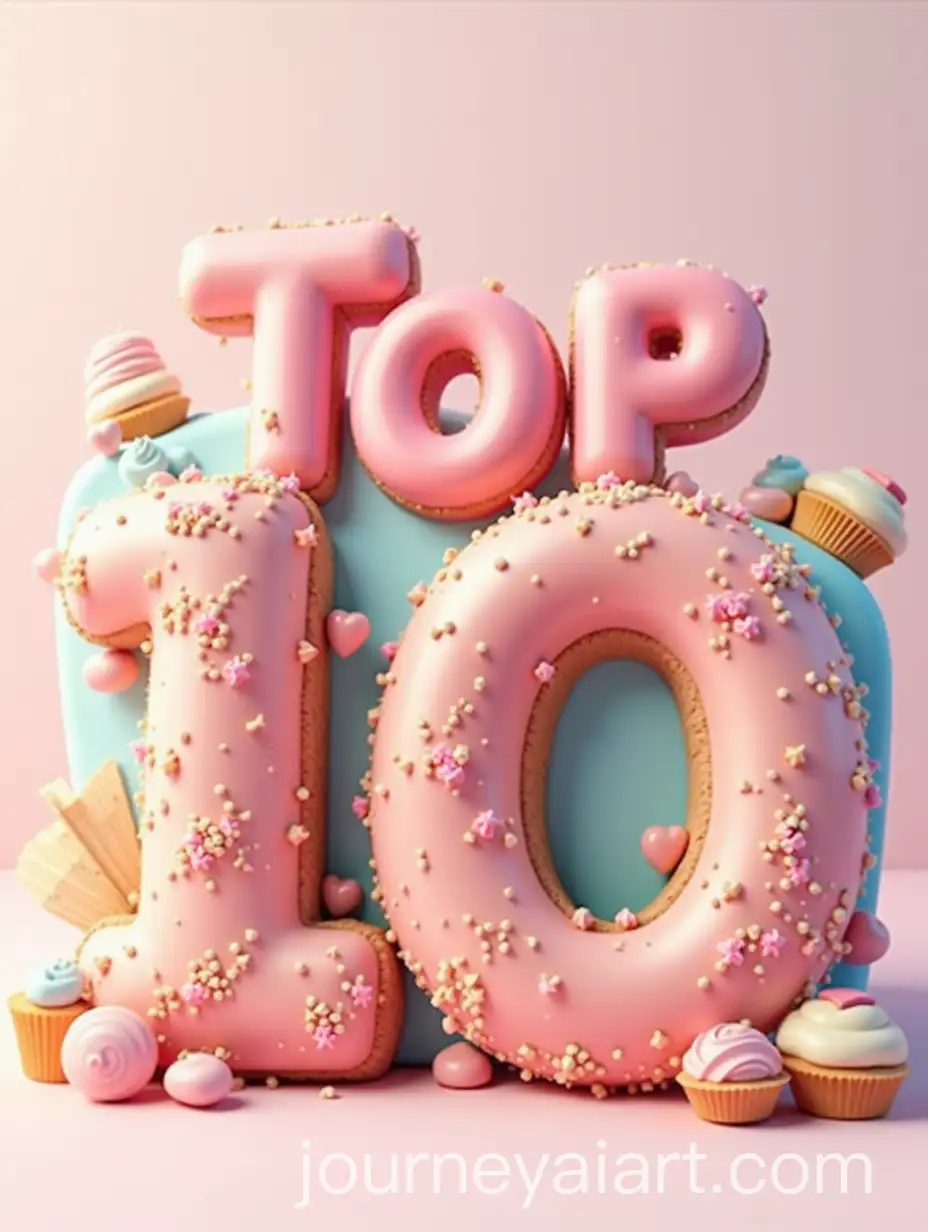 Vibrant-3D-Font-Design-for-Top-10-Sweets-in-2024-with-Candy-and-Chocolate-Elements