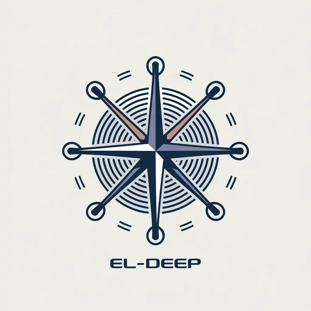 LOGO-Design-for-ELDEEP-Marine-Study-Symbol-with-Clear-Vector-Art-and-Complex-Detailing