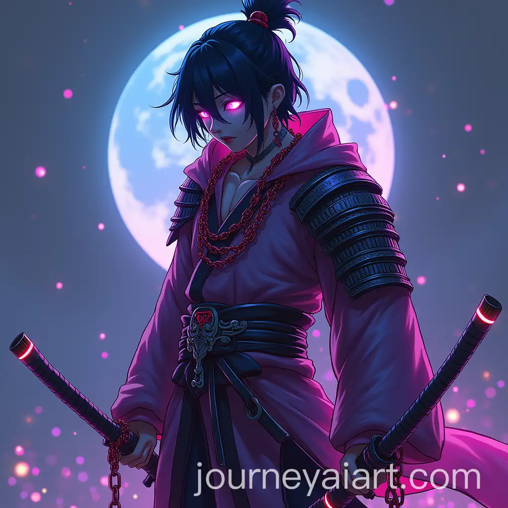 Mystical-Samurai-Anime-Figure-with-Neon-Chains-and-Glowing-Eyes