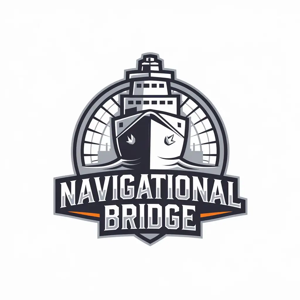 LOGO Design for Navigational Bridge Ship Theme with Vector Style and Clear Background