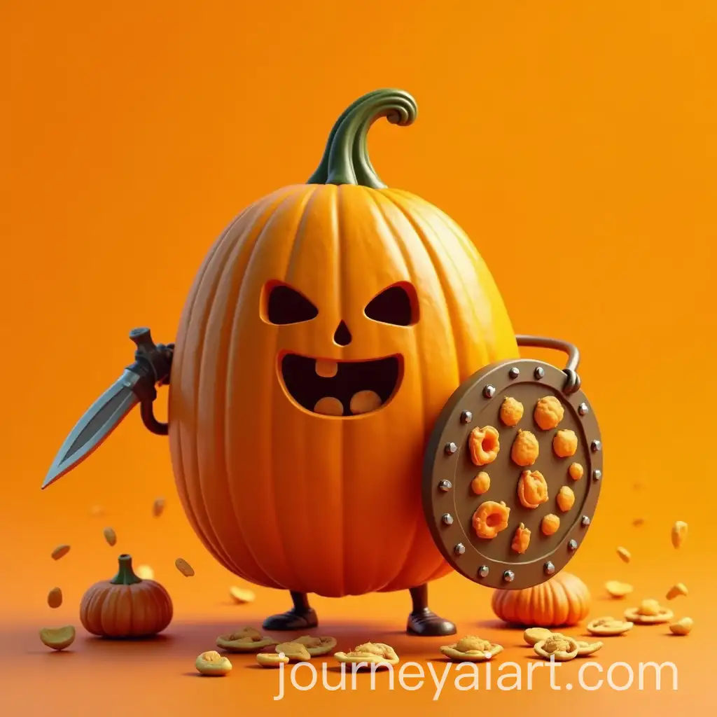 Brave-Little-Pumpkinseed-Warriors-Battling-Bacteria-on-Orange-Background