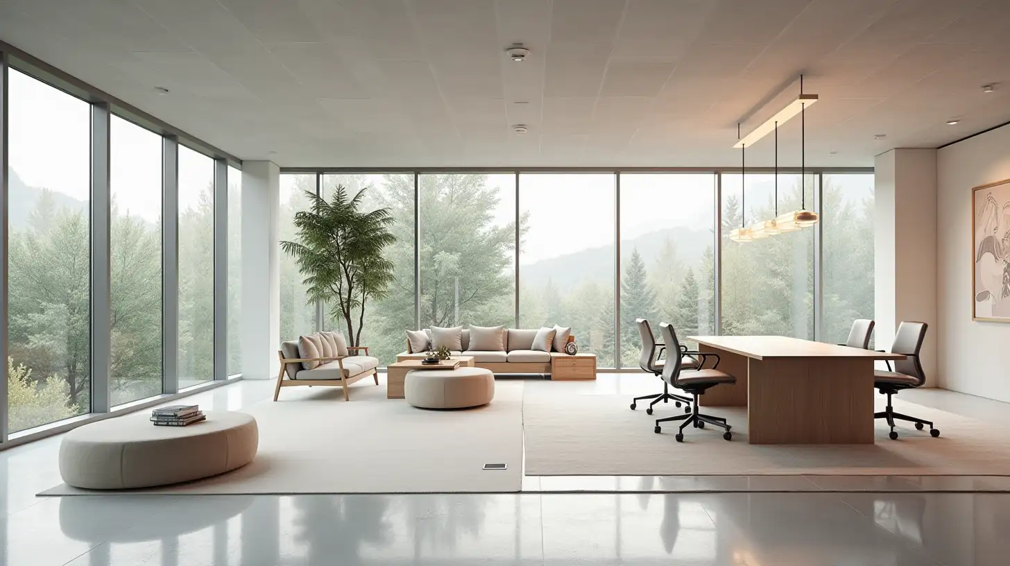 Modern Office Interior with Modular Furniture in Serial Architecture