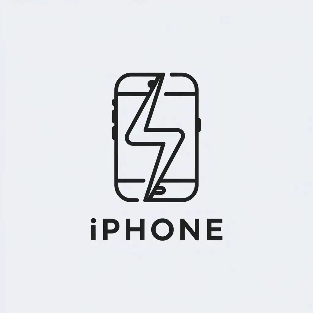 LOGO Design for iPhone Minimalistic Vector Design with iPhone Symbol and Clear Background