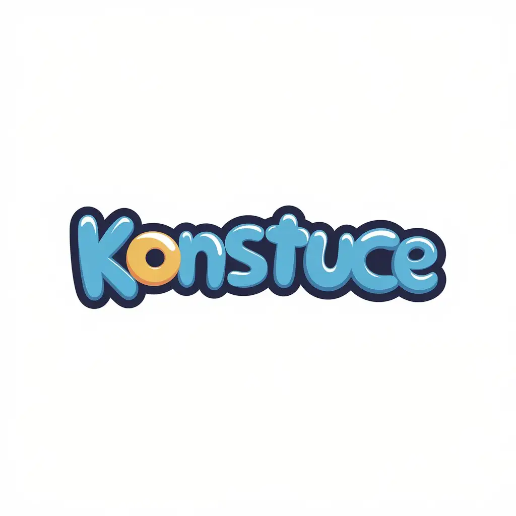 LOGO Design for Konstuce Blue Cartoony Rounded Text for Entertainment Industry