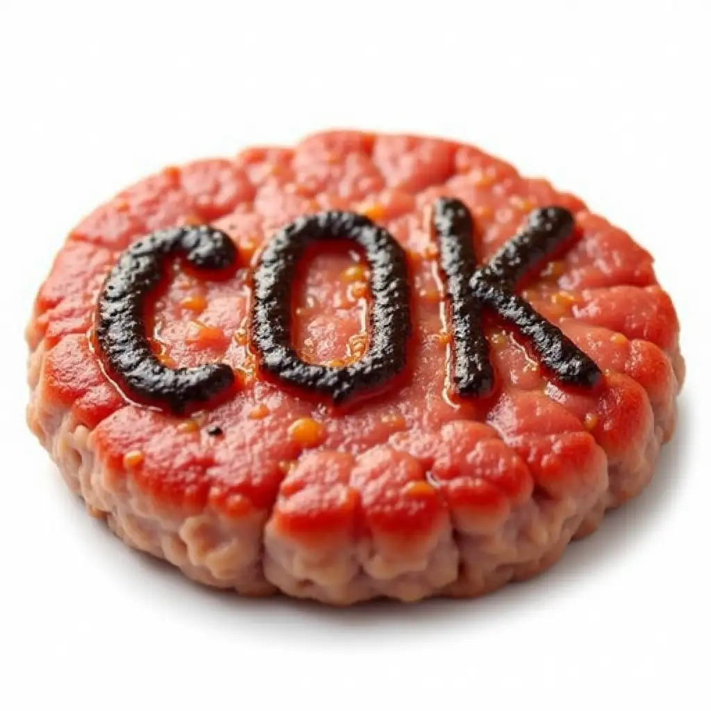 Grilled-Hamburger-Patty-with-COK-Imprint