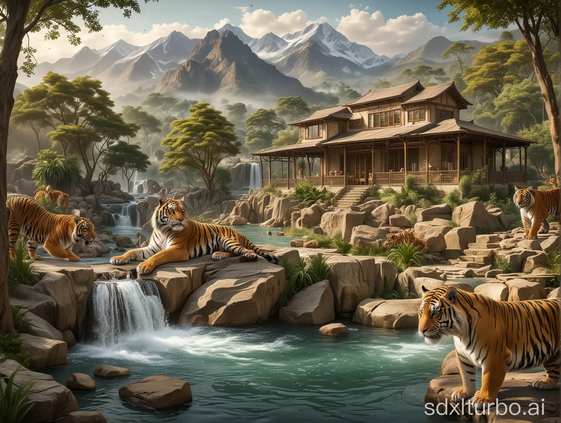 Natural-and-Cozy-Tiger-Habitat-with-Trees-and-Mountains