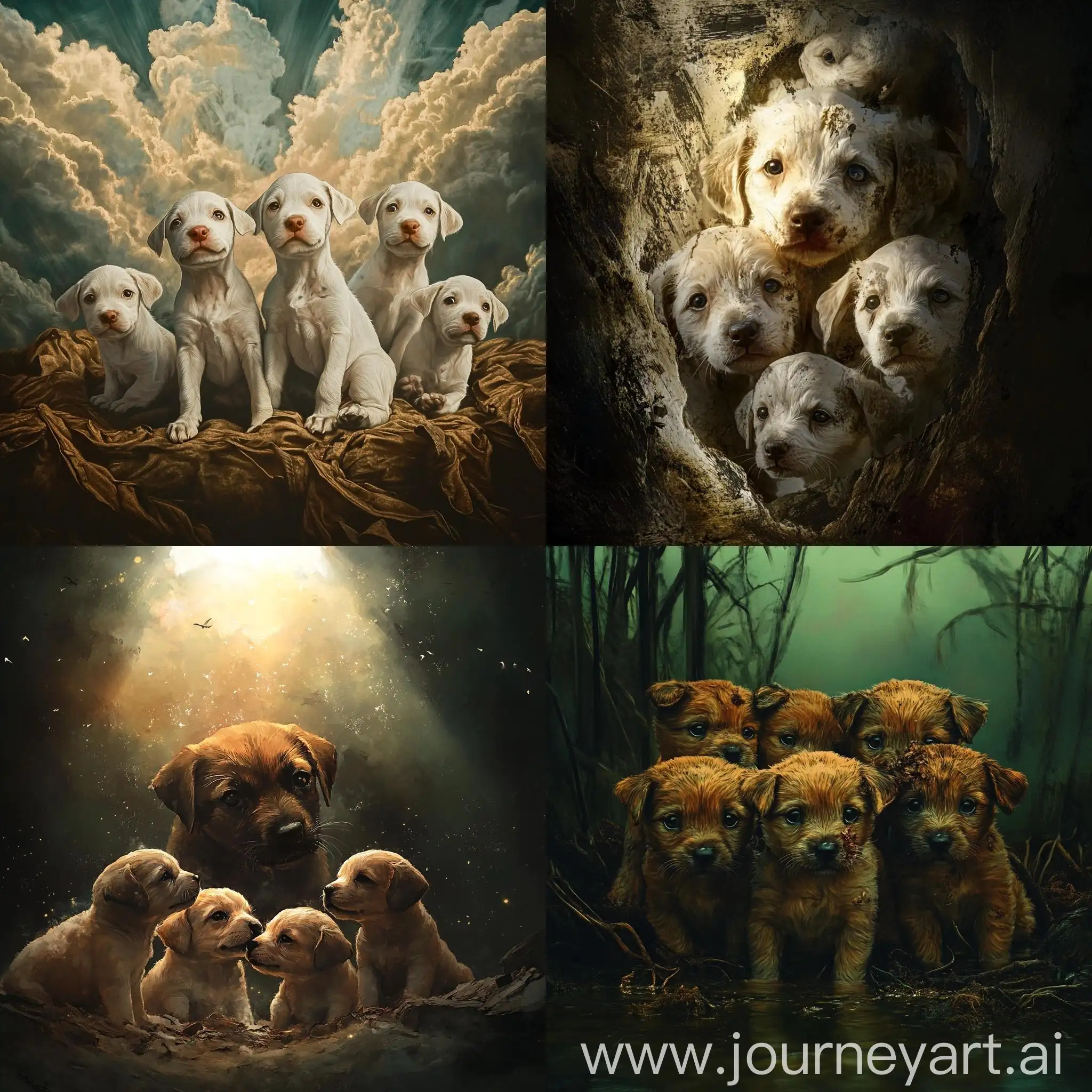 Surreal-Digital-Painting-of-Desperate-Puppies-Seeking-Help