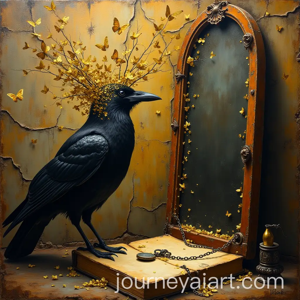 Abstract-Struggle-Between-Constraints-and-Liberation-with-Gold-Symbolism