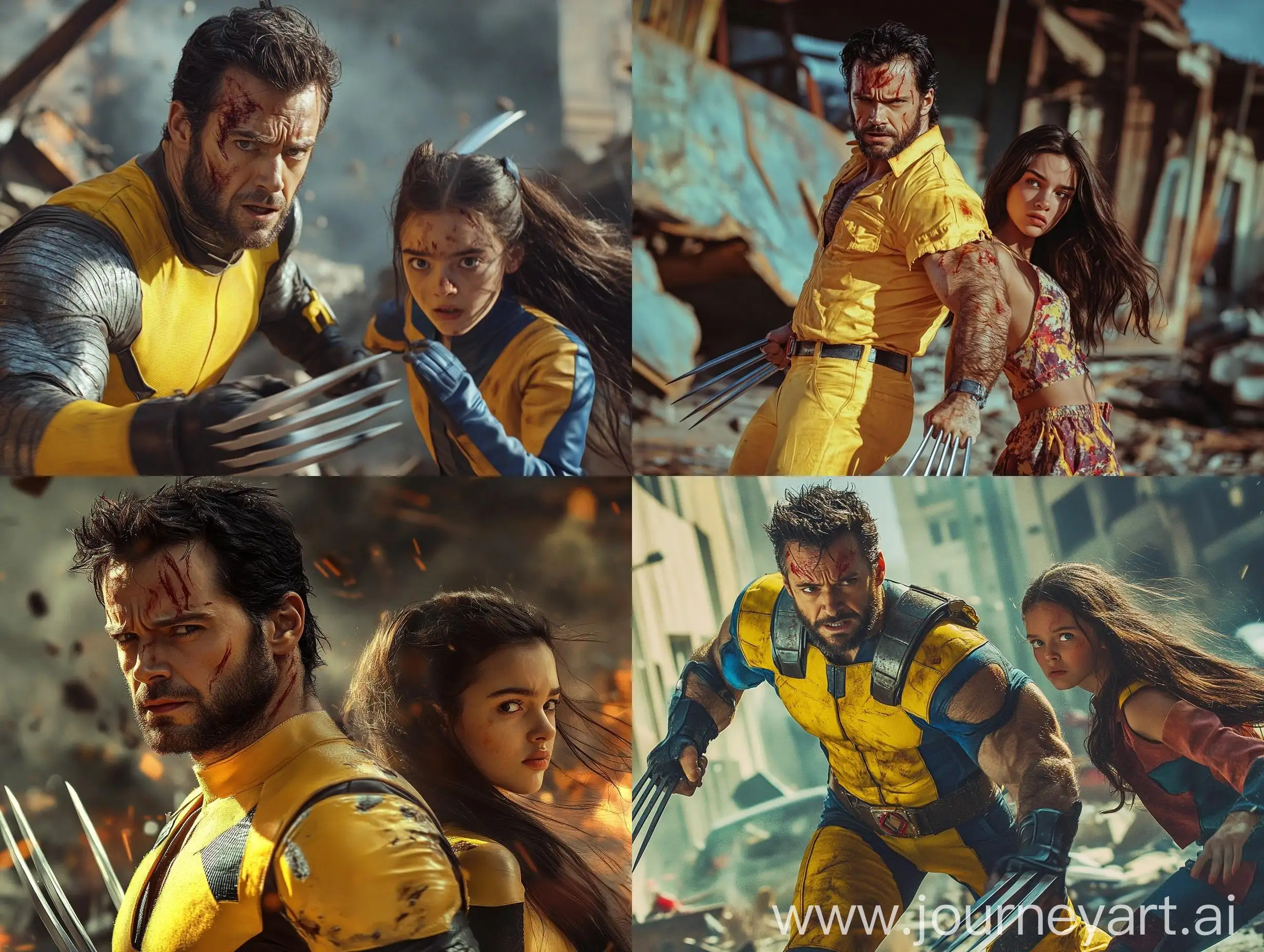 Henry-Cavill-and-Dafne-Keen-as-Wolverine-and-X23-in-Vibrant-Cinematic-Scene