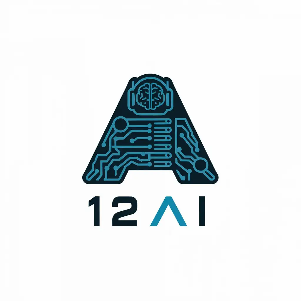 LOGO Design for 12AI Vector AI Symbol with Modern and TechInspired Theme for Technology Industry