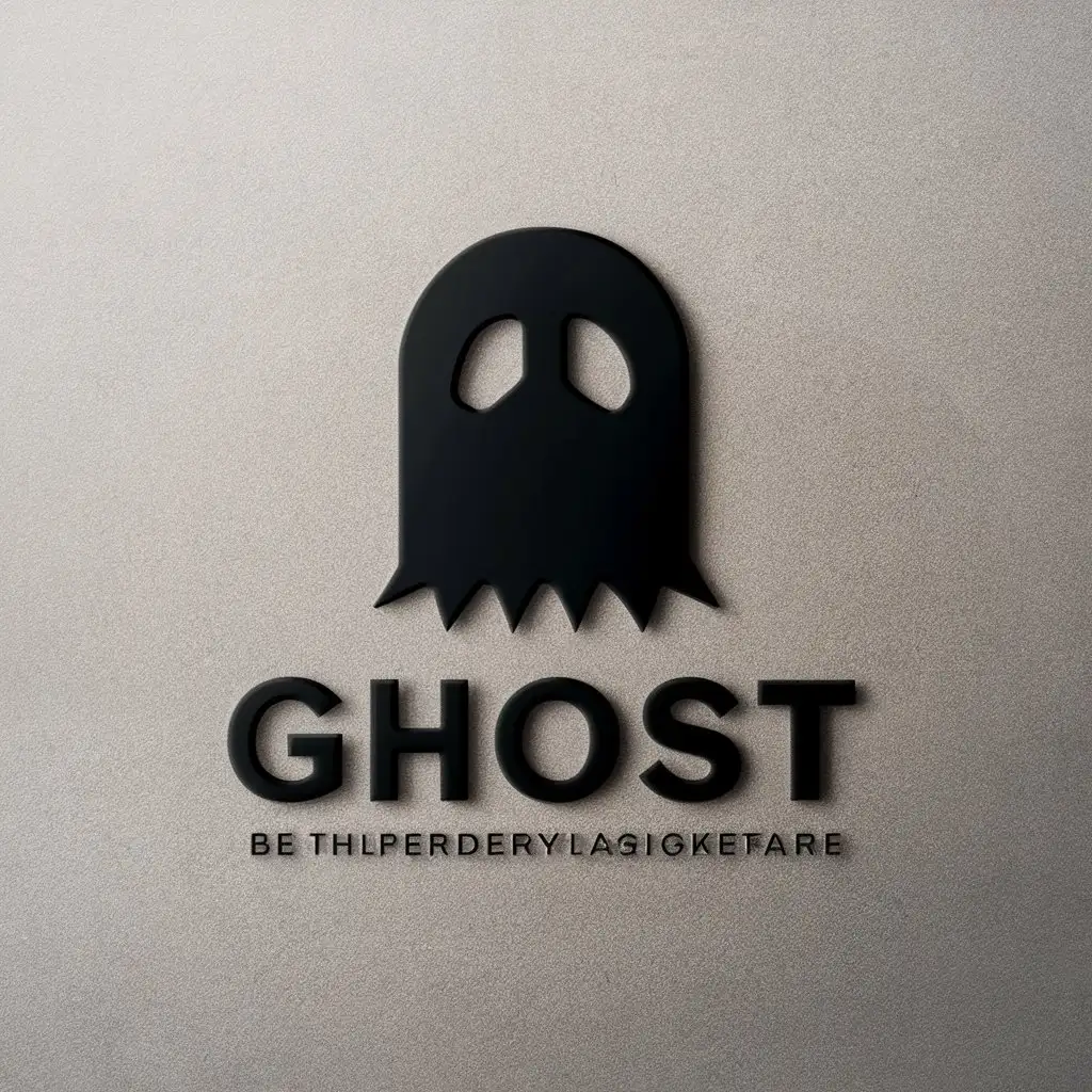 a vector logo design,with the text "In dark colors, with the inscription "Ghost"", main symbol:Ghost,Moderate,be used in Others industry,clear background