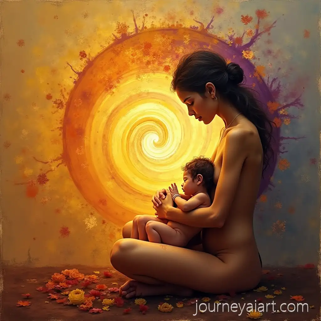 Mother-and-Newborn-Baby-inSacred-Motherhood-Connection-Sacred-Embrace-with-Spiritual-Energy-Flow