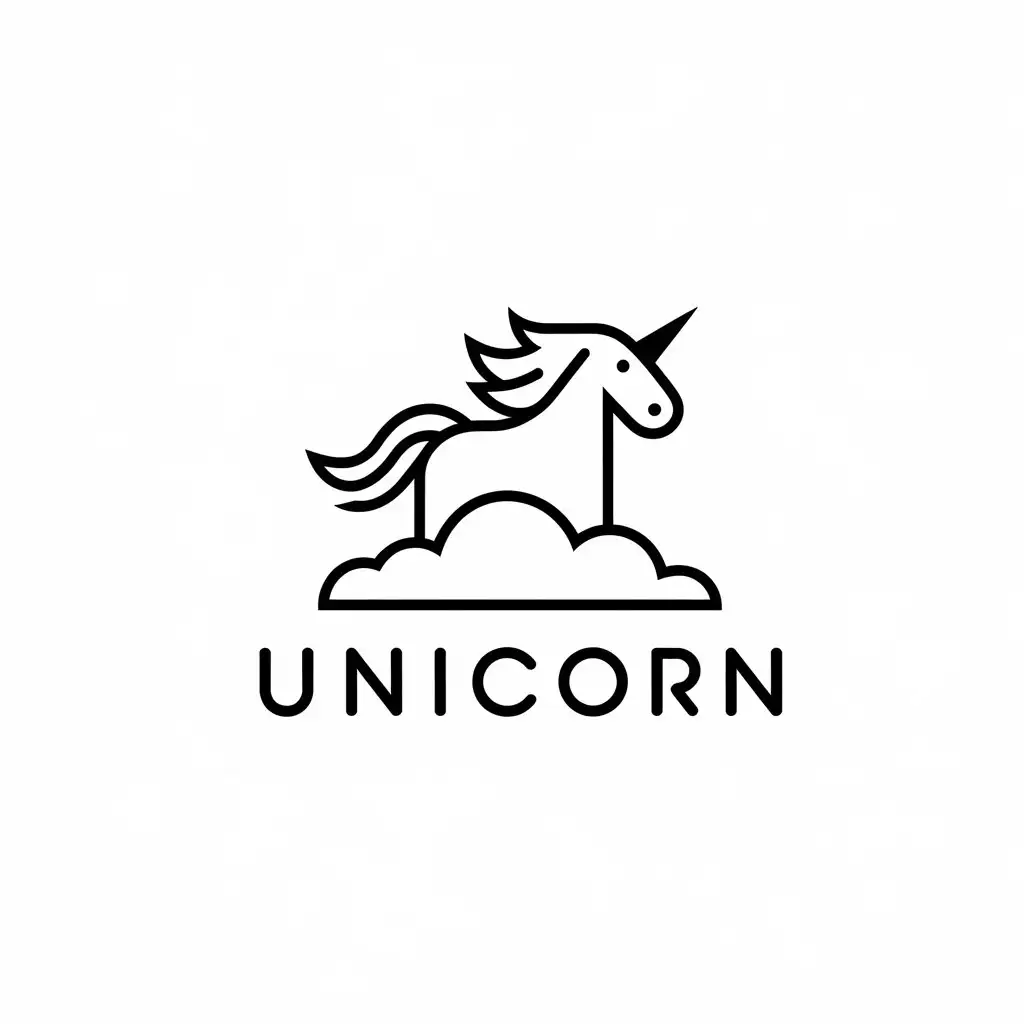 a vector logo design,with the text "unicorn", main symbol:unicorn,Minimalistic,be used in Retail industry,clear background