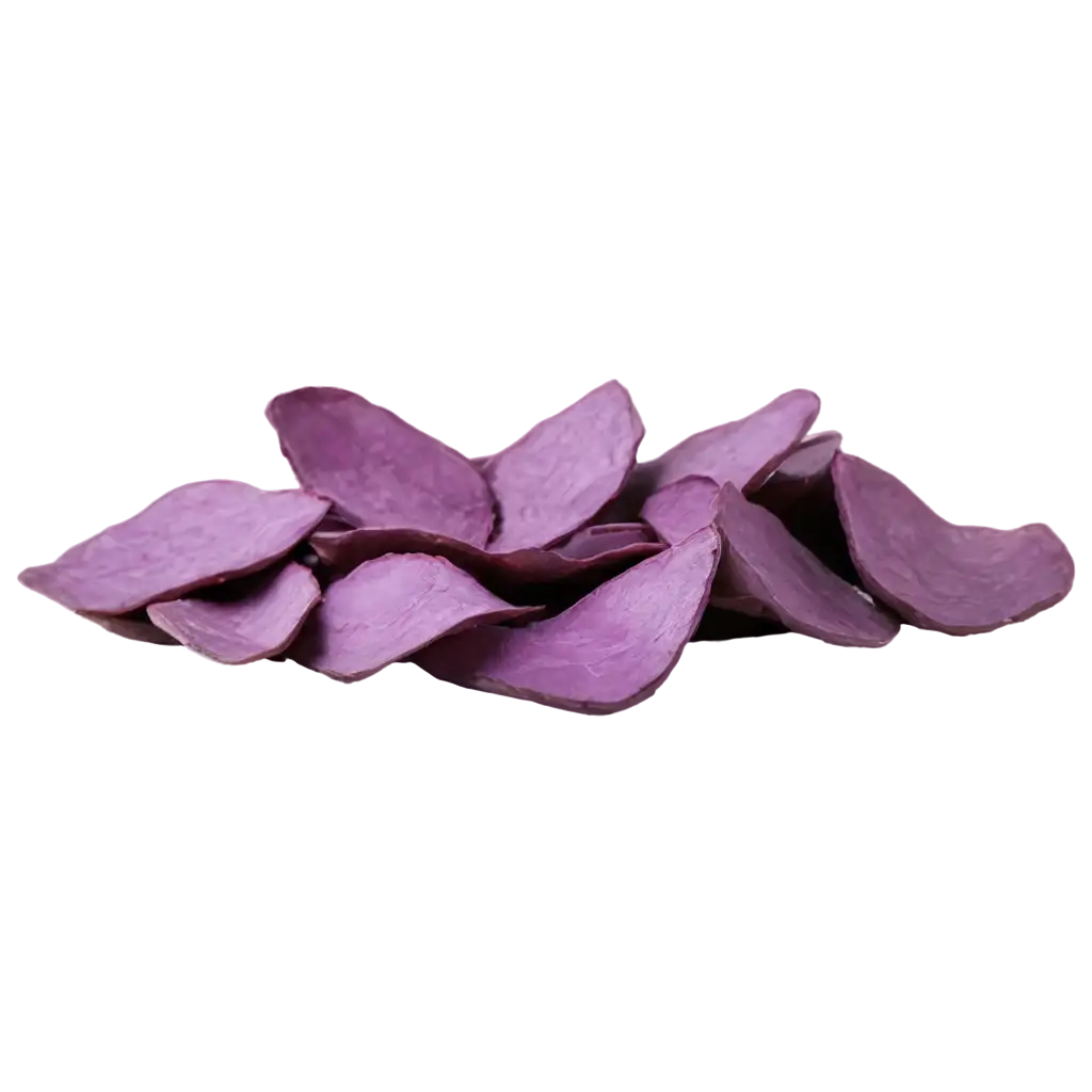 create images of purple sweet potato chips along with images of its plant