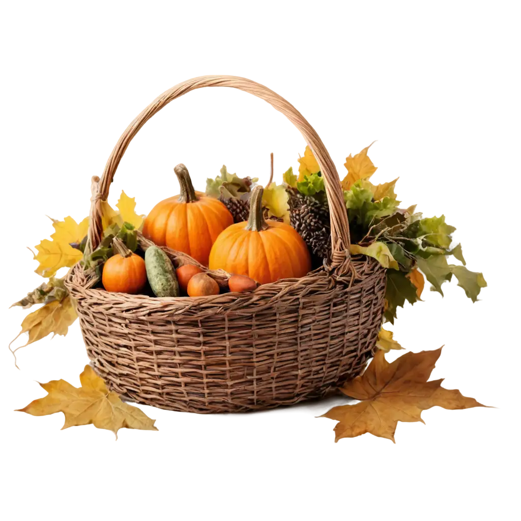 basket with autumn harvest