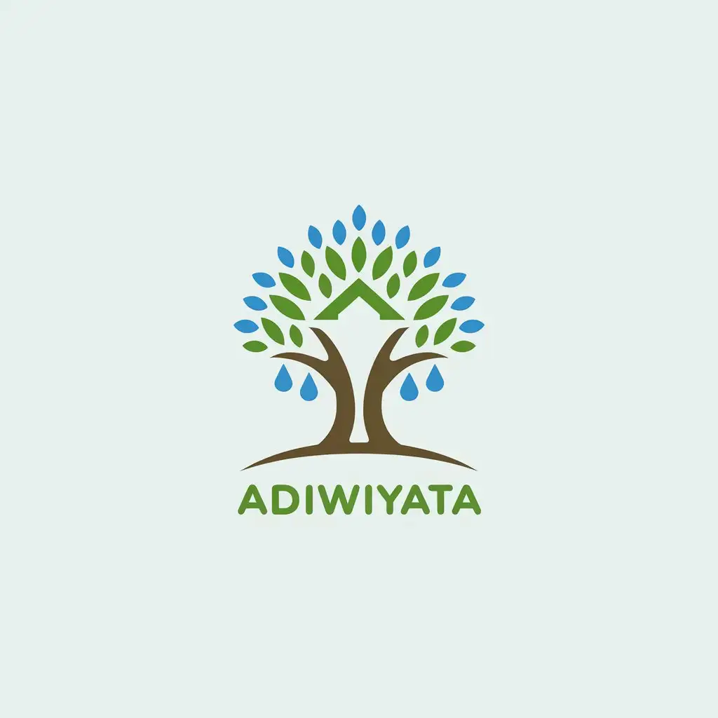 LOGO Design for Adiwiyata Green Blue with Tree and Circle of Unity Theme