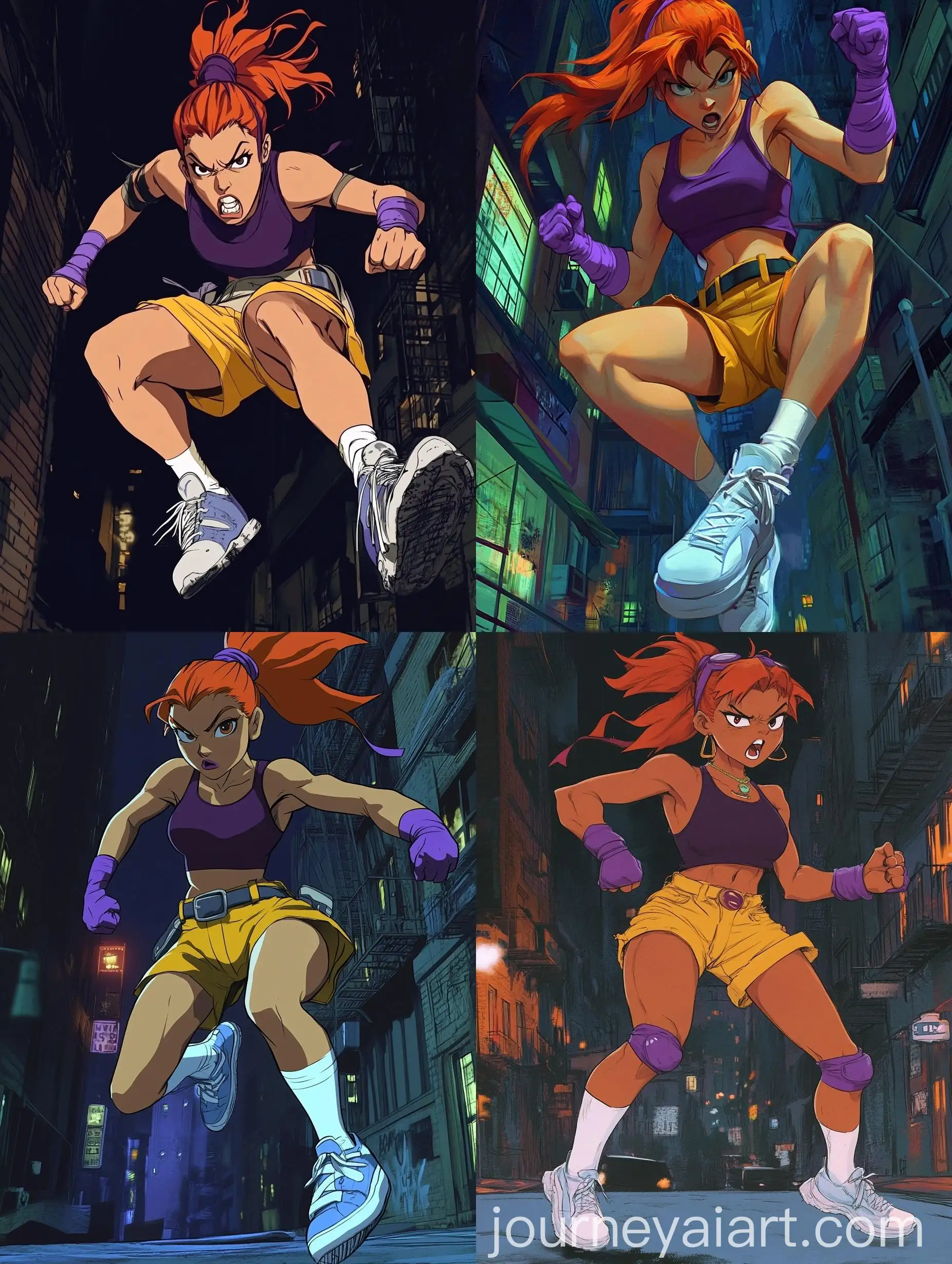 April-Ninja-Turtle-Cartoon-Character-Kicking-Action