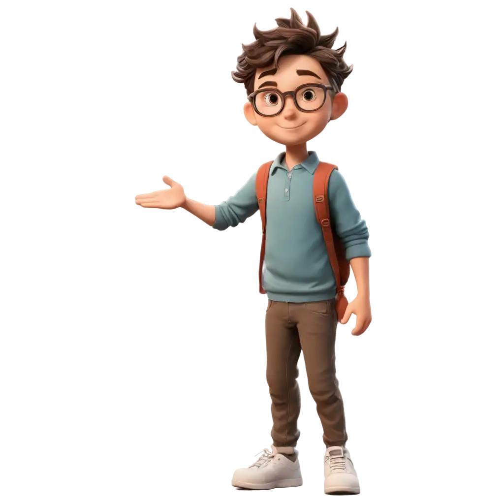 FullLength-Cartoon-Boy-PNG-with-Glasses-HighQuality-Image-for-Versatile-Usage