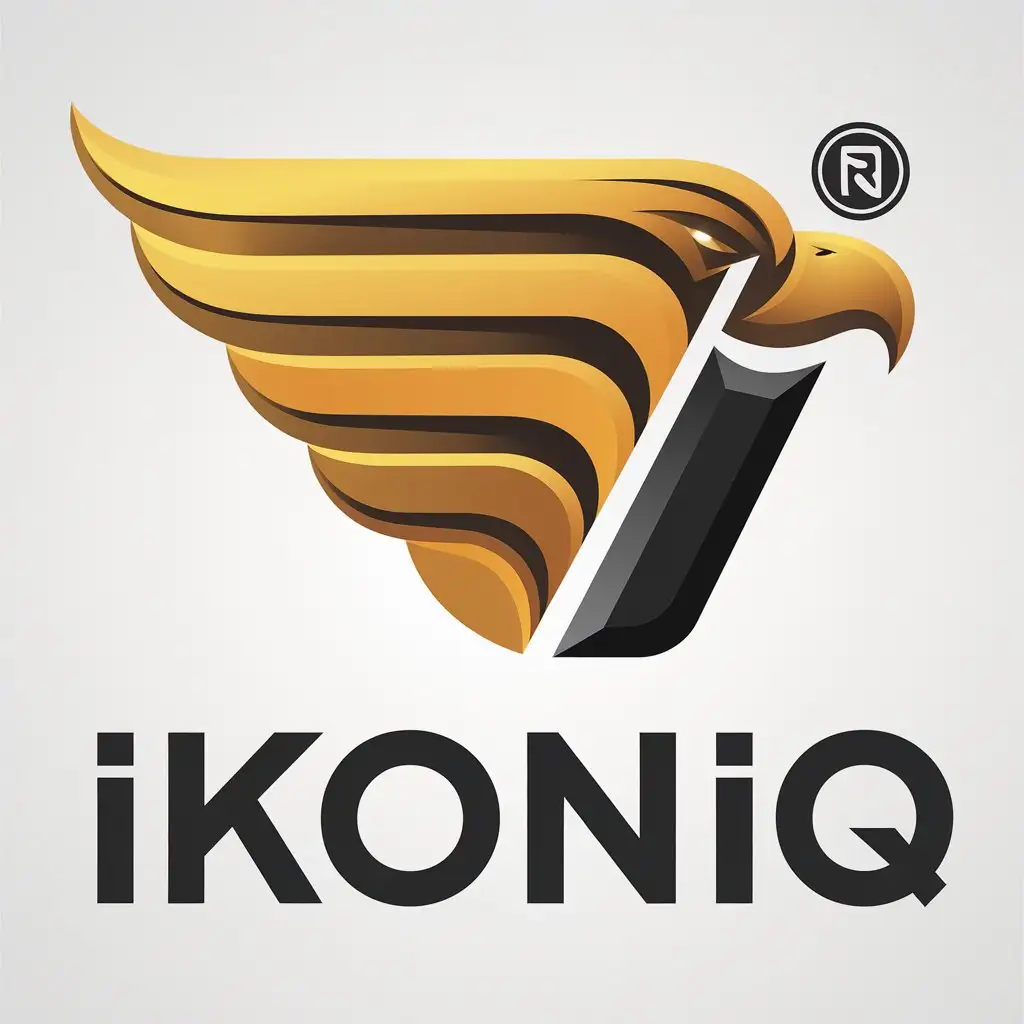 LOGO Design for IKONIQ Half Eagle Wing with I for Automotive Industry