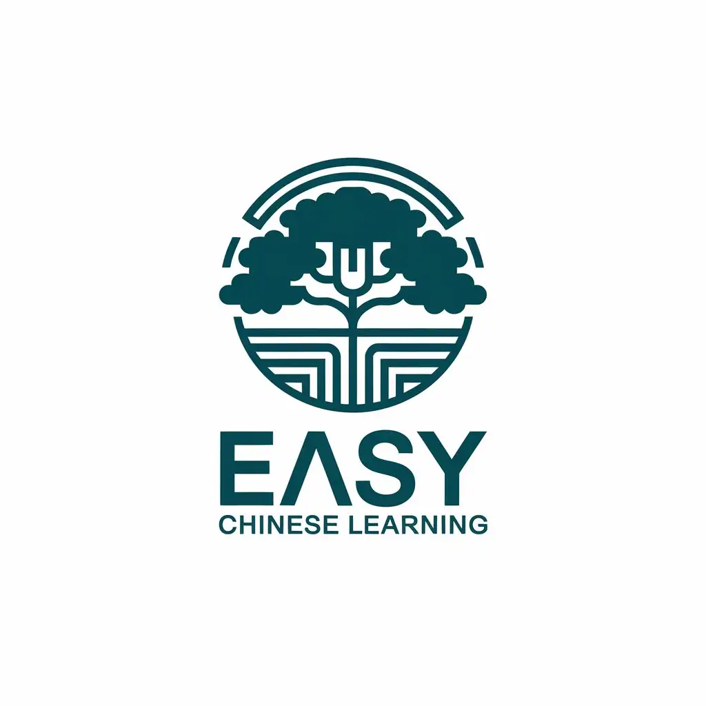 LOGO Design for Easy Chinese Learning Mongolian Oak Symbol with Modern Educational Theme