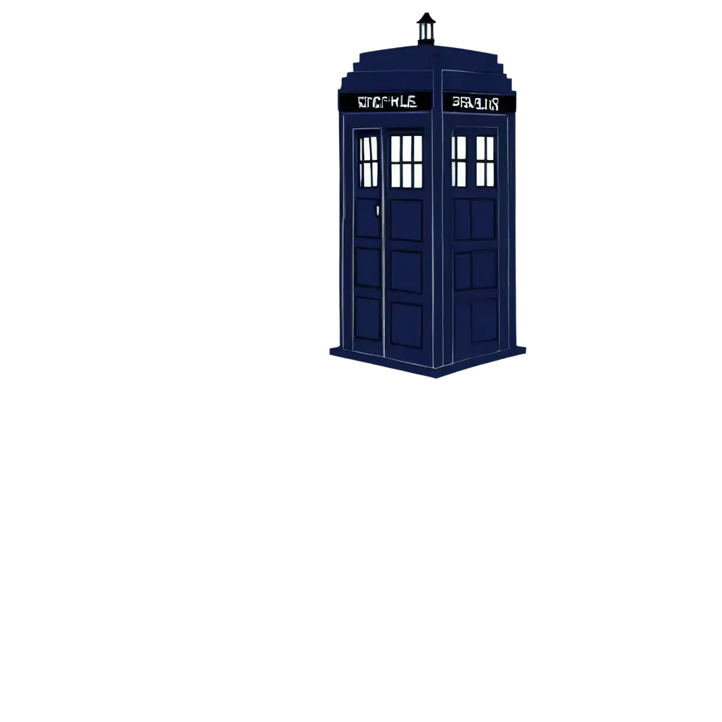 Tardis-Line-Drawing-PNG-Dark-Blue-Artwork-for-Digital-Creatives-with-Transparent-Background