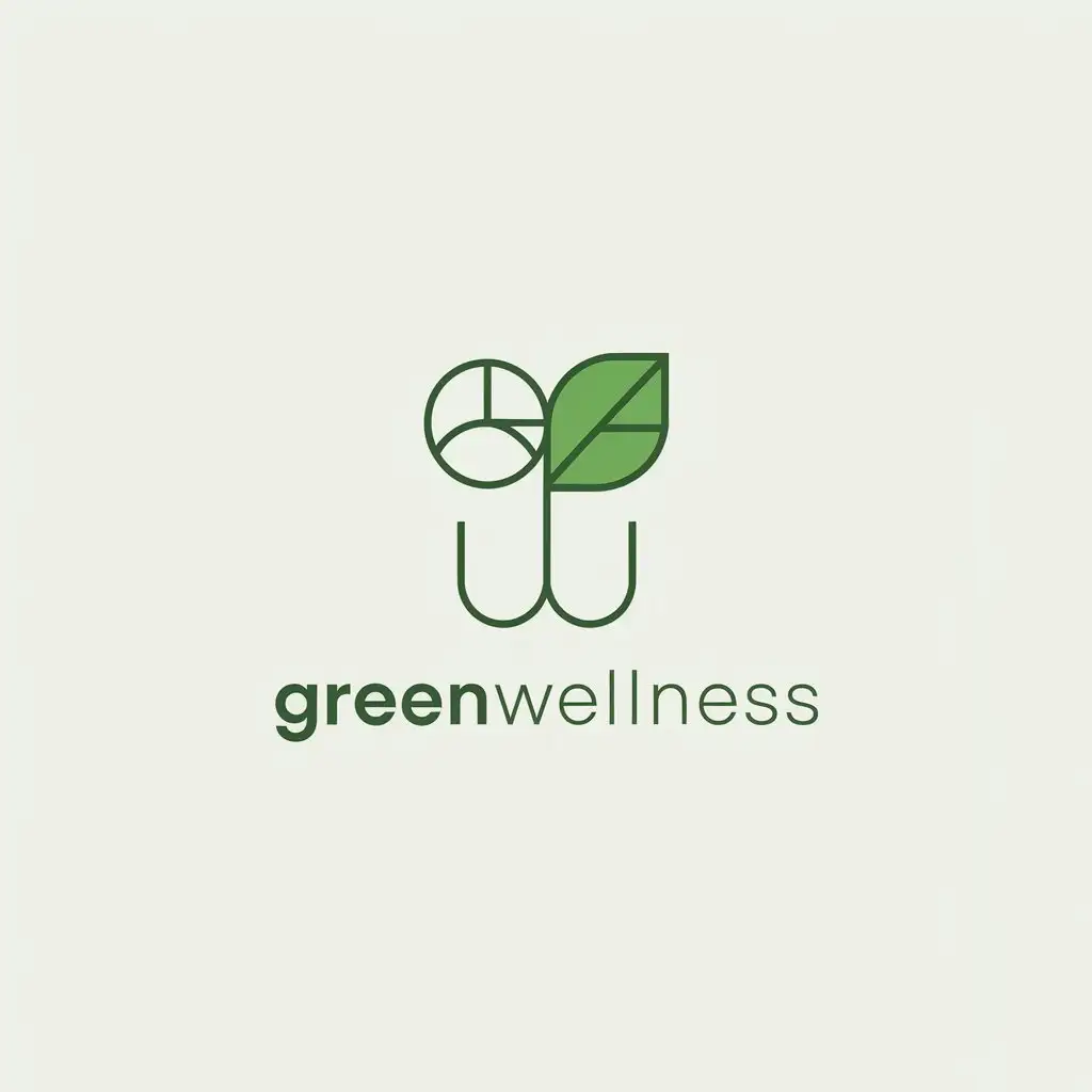 LOGO Design for GreenWellness Minimalistic Vector with GW Monogram and Clear Background