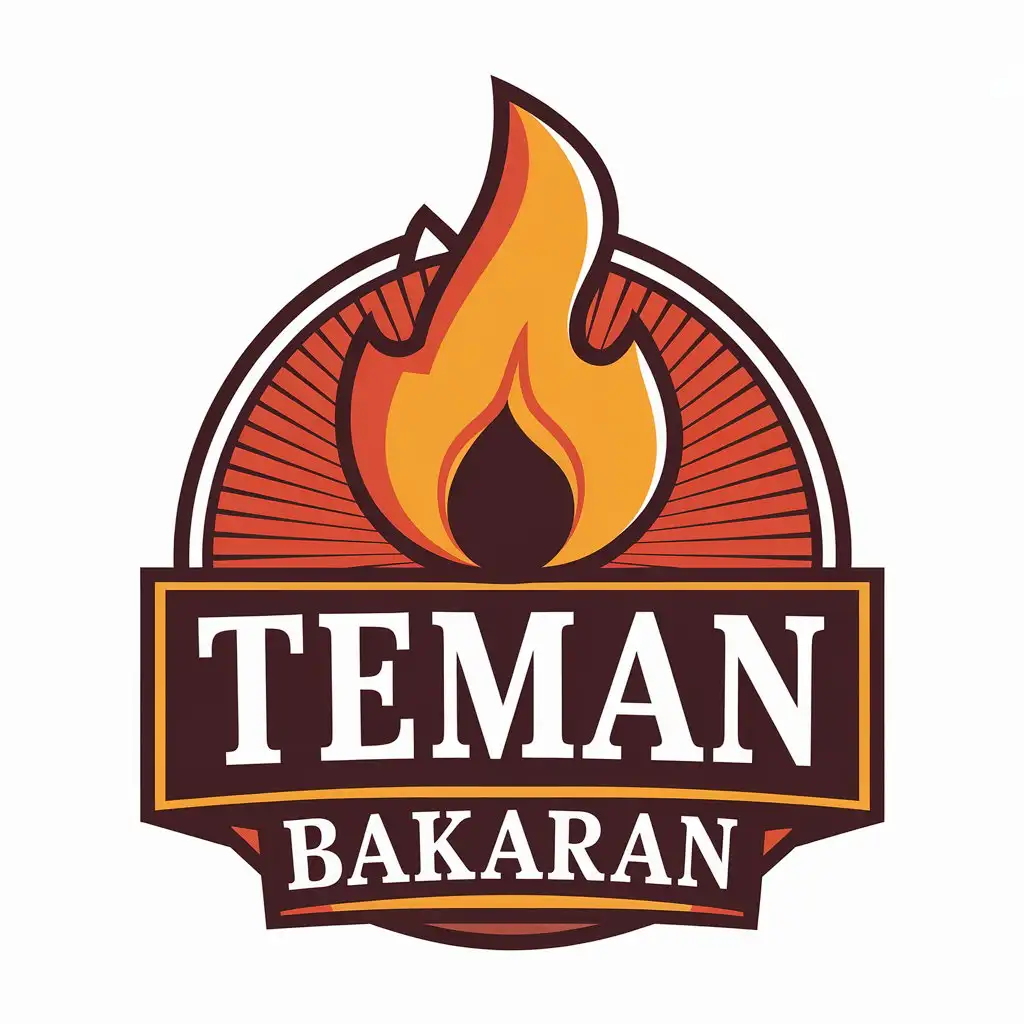 LOGO-Design-For-Teman-Bakaran-Modern-Vector-Design-with-Fire-and-Utensil-Theme