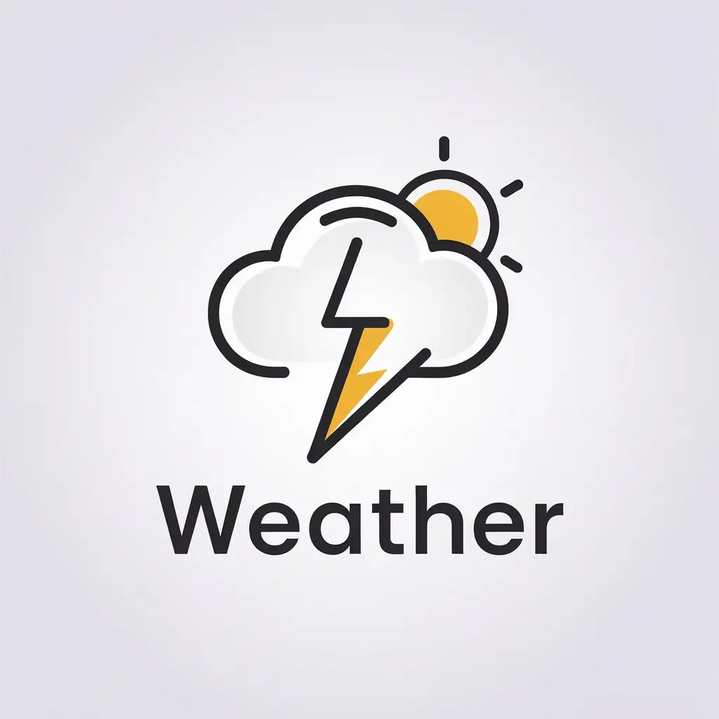 LOGO Design for Weather Minimalistic Vector with Weather Symbol and Clear Background