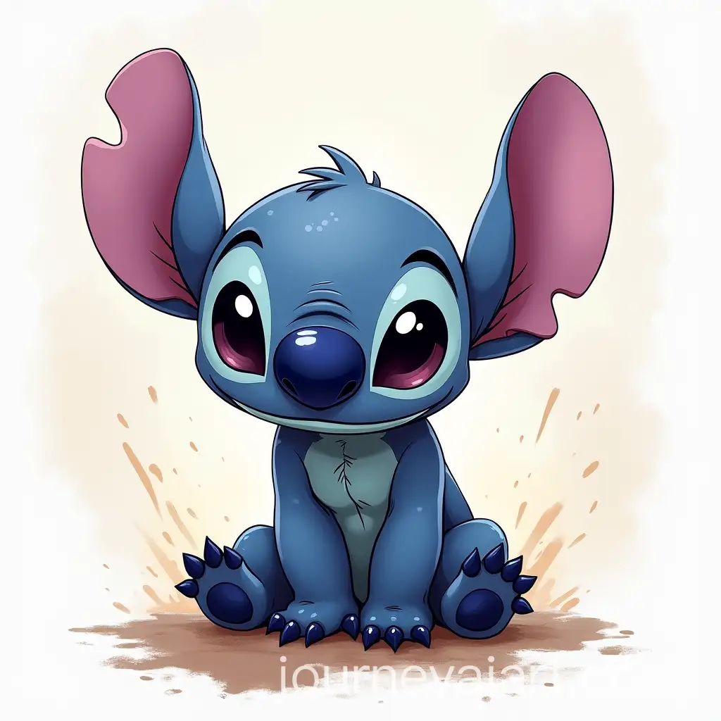 Disney-Stitch-Character-in-Polaroid-Picture-with-Paint-Splash-Background