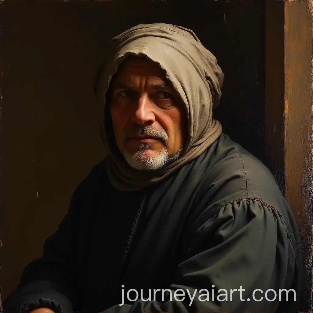 MiddleAged-Man-in-Renaissance-Oil-Painting-with-Pensive-Expression