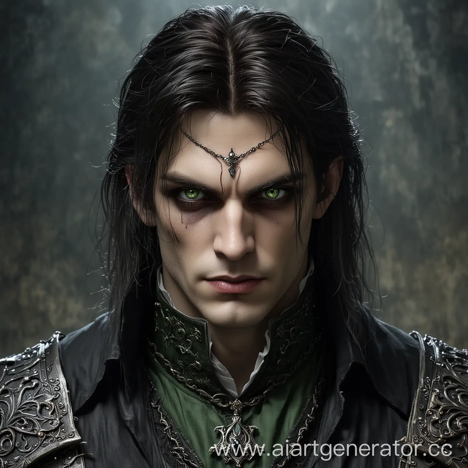 Medieval-Dark-Baron-with-Green-Eyes-and-Vampirelike-Appearance