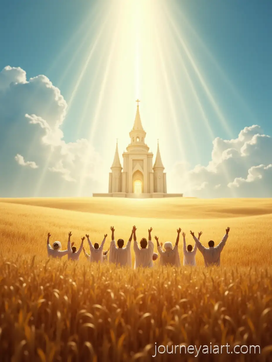Joyful-Harvest-Festival-Celebration-at-a-Sunlit-Church-in-Golden-Wheat-Fields