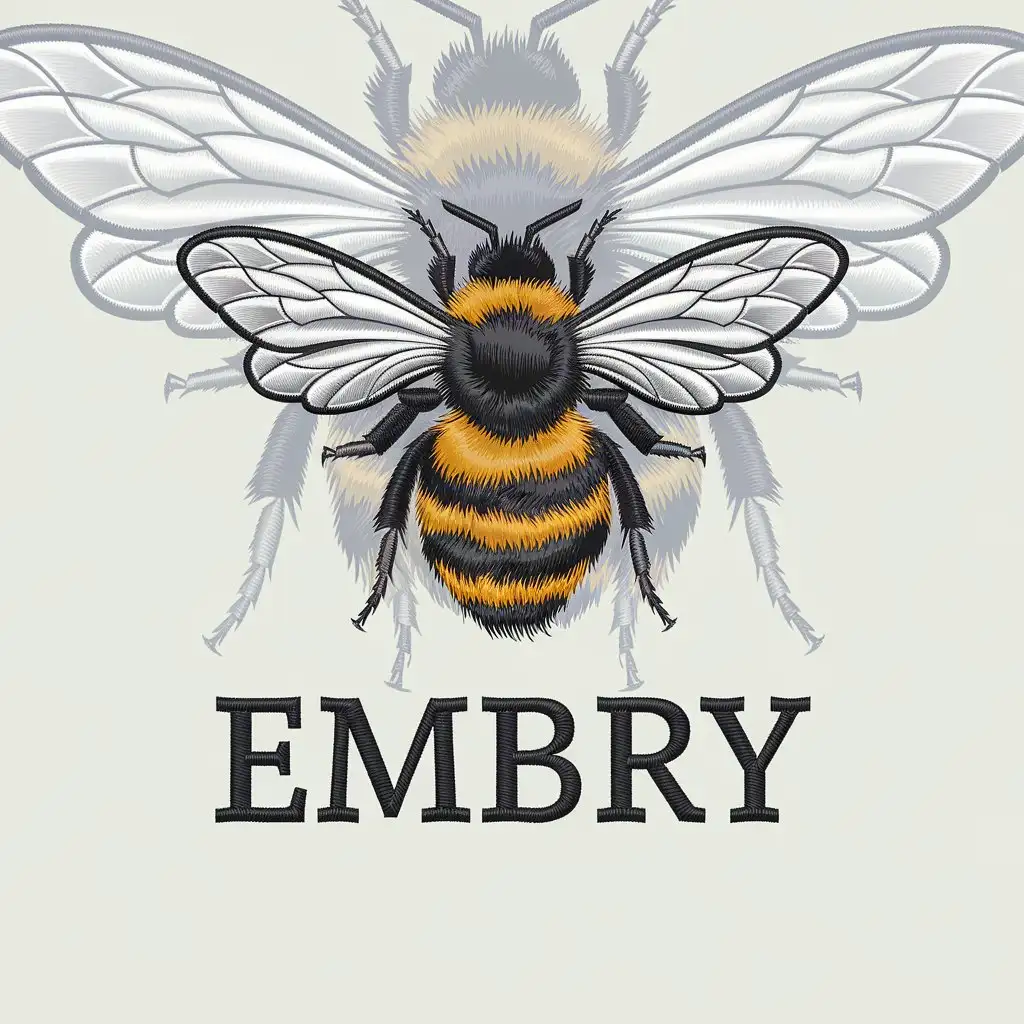 LOGO Design for Embry Flying Bumblebee Embroidery Concept