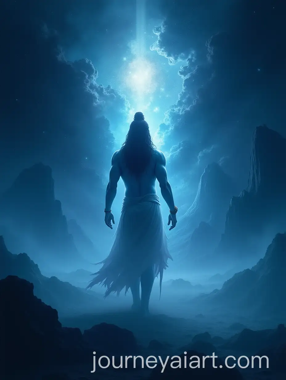 Surreal-Vision-of-Lord-Shiva-in-a-Cosmic-Realm-with-SilverBlue-Glow