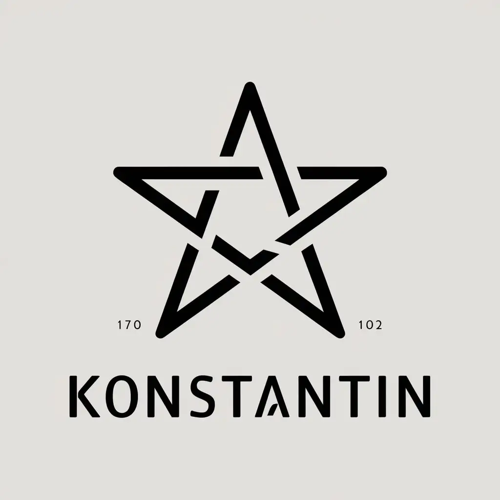 LOGO Design for Konstantin Intricate Pentagram Symbol on Clear Background