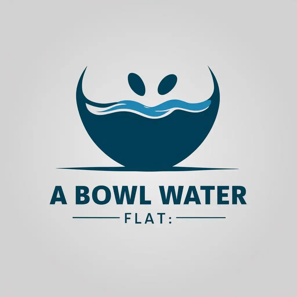 a vector logo design,with the text "a bowl of water flat", main symbol:bow,Moderate,be used in Legal industry,clear background