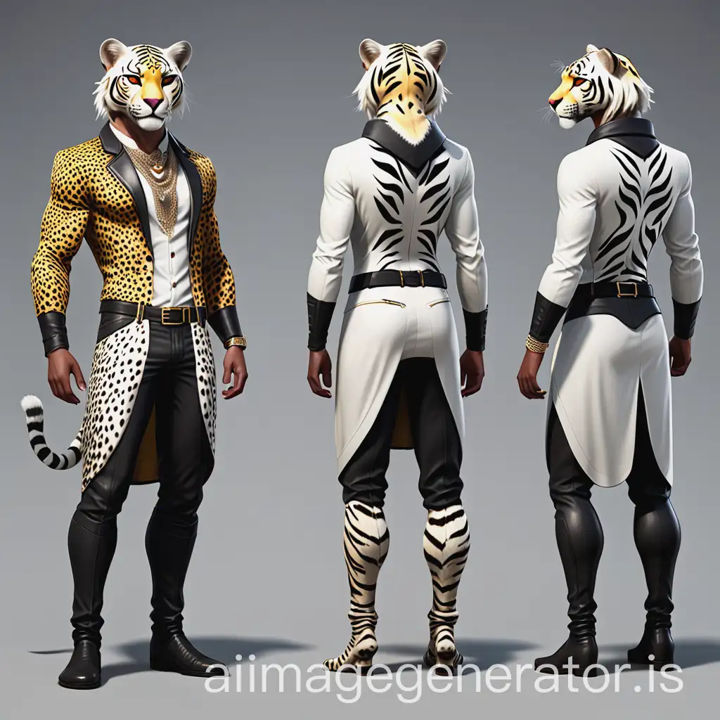 Realistic-Cheetah-and-White-Tiger-Inspired-Character-Clothing-Design