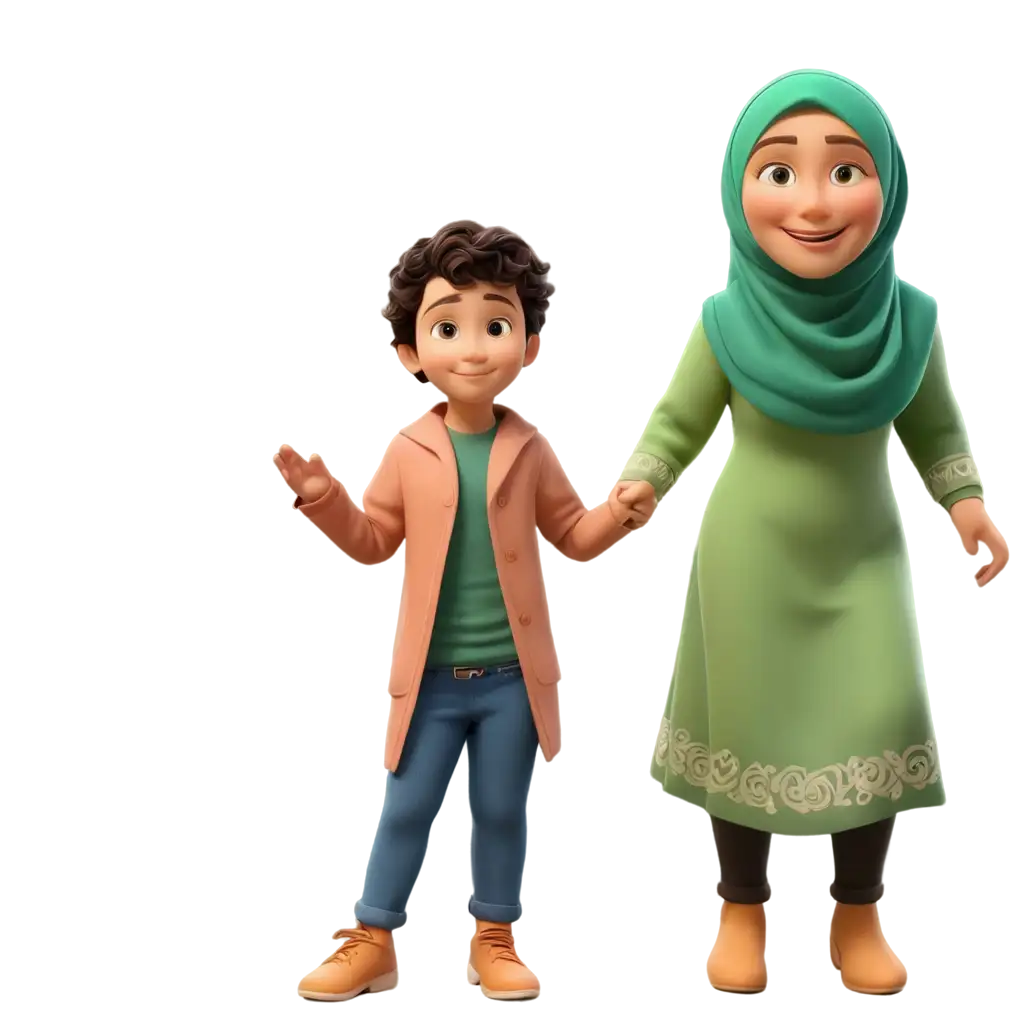 Aunt-and-Kid-in-Islamic-Clothes-Cartoonish-3D-PNGPNG-Image-Usage-Analysis-Image-for-Diverse-Uses
