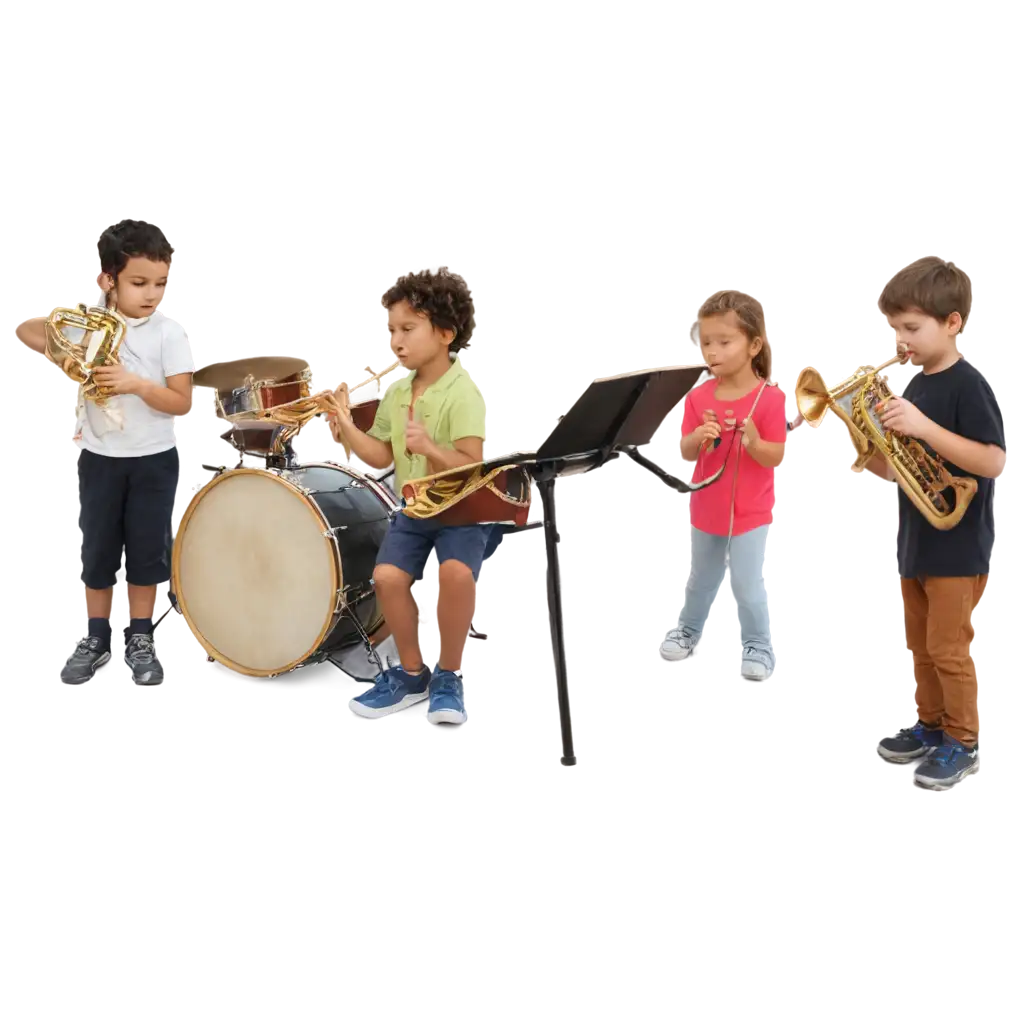 Kids-Playing-Musical-Instruments-PNG-Image-HighQuality-Versatile-Artwork-for-Creative-Projects
