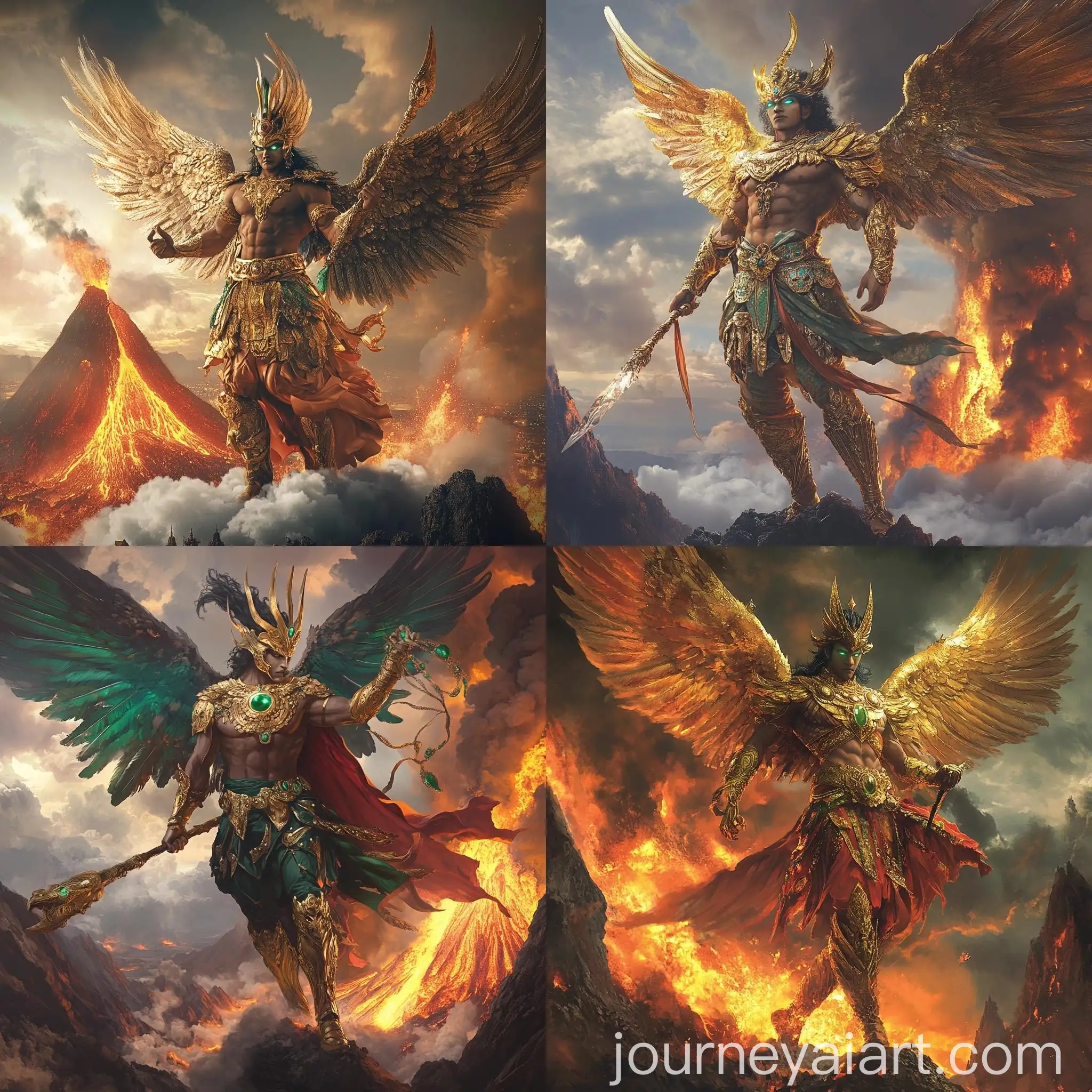 Indonesian-Superhero-with-GarudaInspired-Costume-Above-Volcanic-Eruption