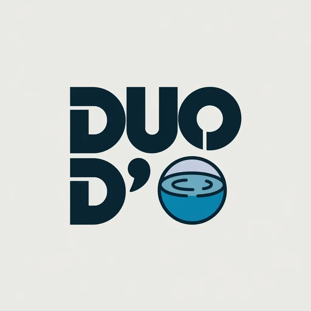 a vector logo design,with the text "duo d'o", main symbol:drop of water or pool,Moderate,clear background