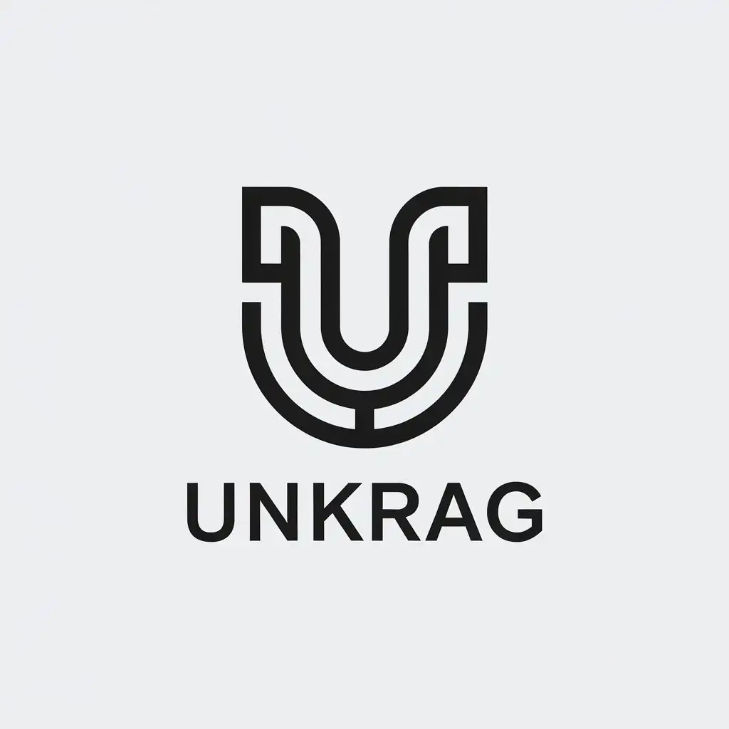 LOGO Design for Unkrag Minimalistic U Symbol for Entertainment Industry