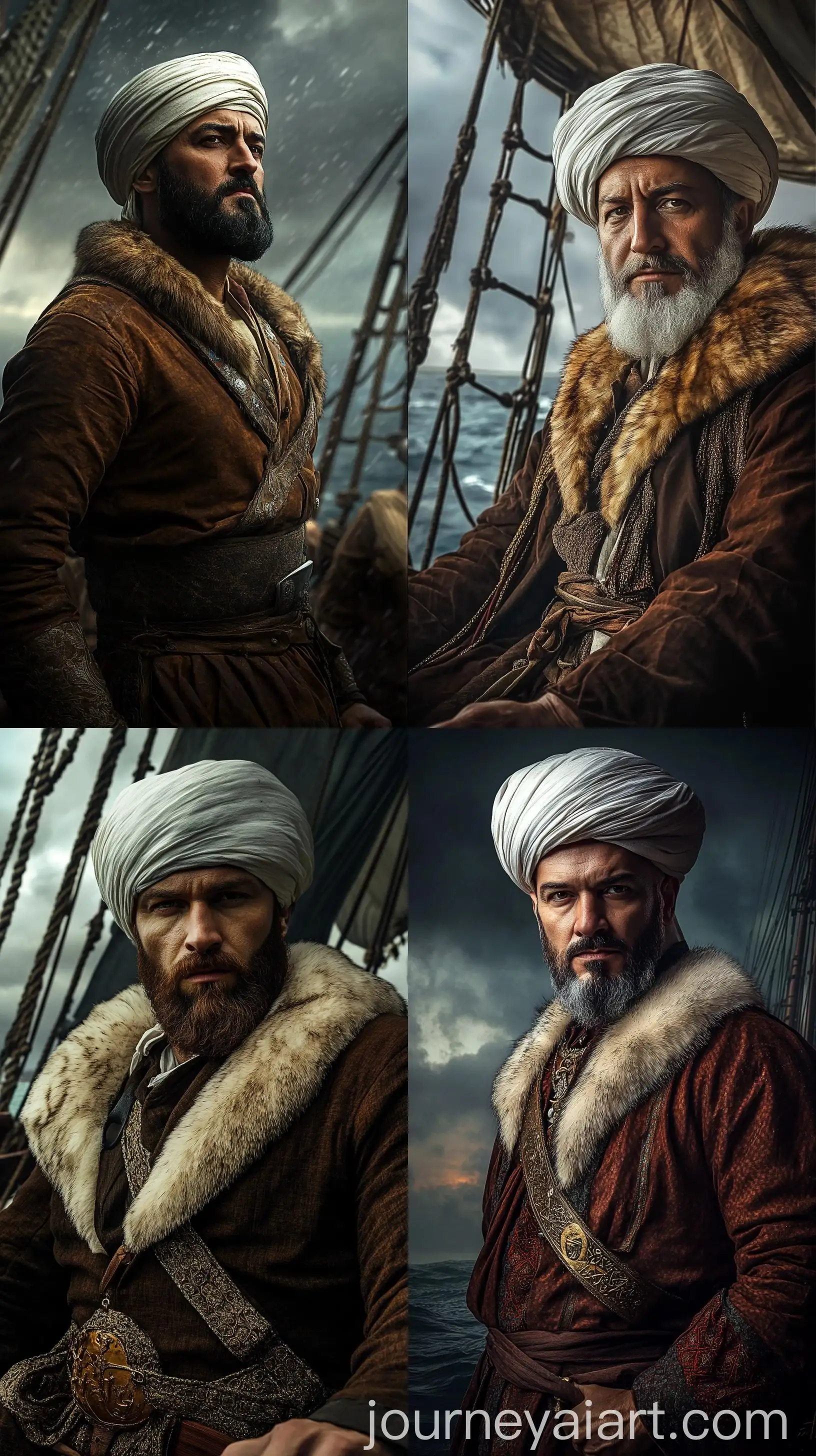 Ottoman-Empire-Navy-Commander-Barbaros-Hayreddin-Pasha-in-War-Ship-at-Sea