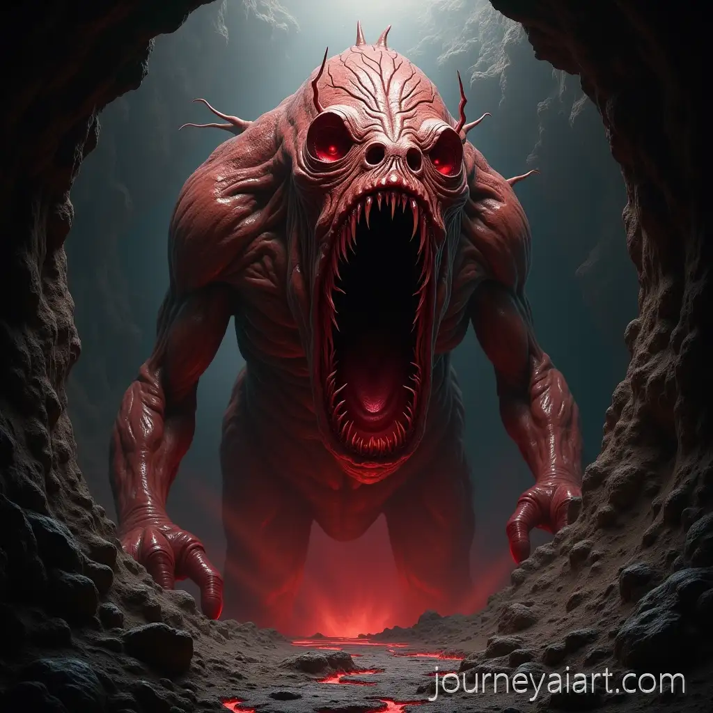 Abyssal-Maw-Gothic-Monster-in-Abandoned-Mine-with-Red-Mist