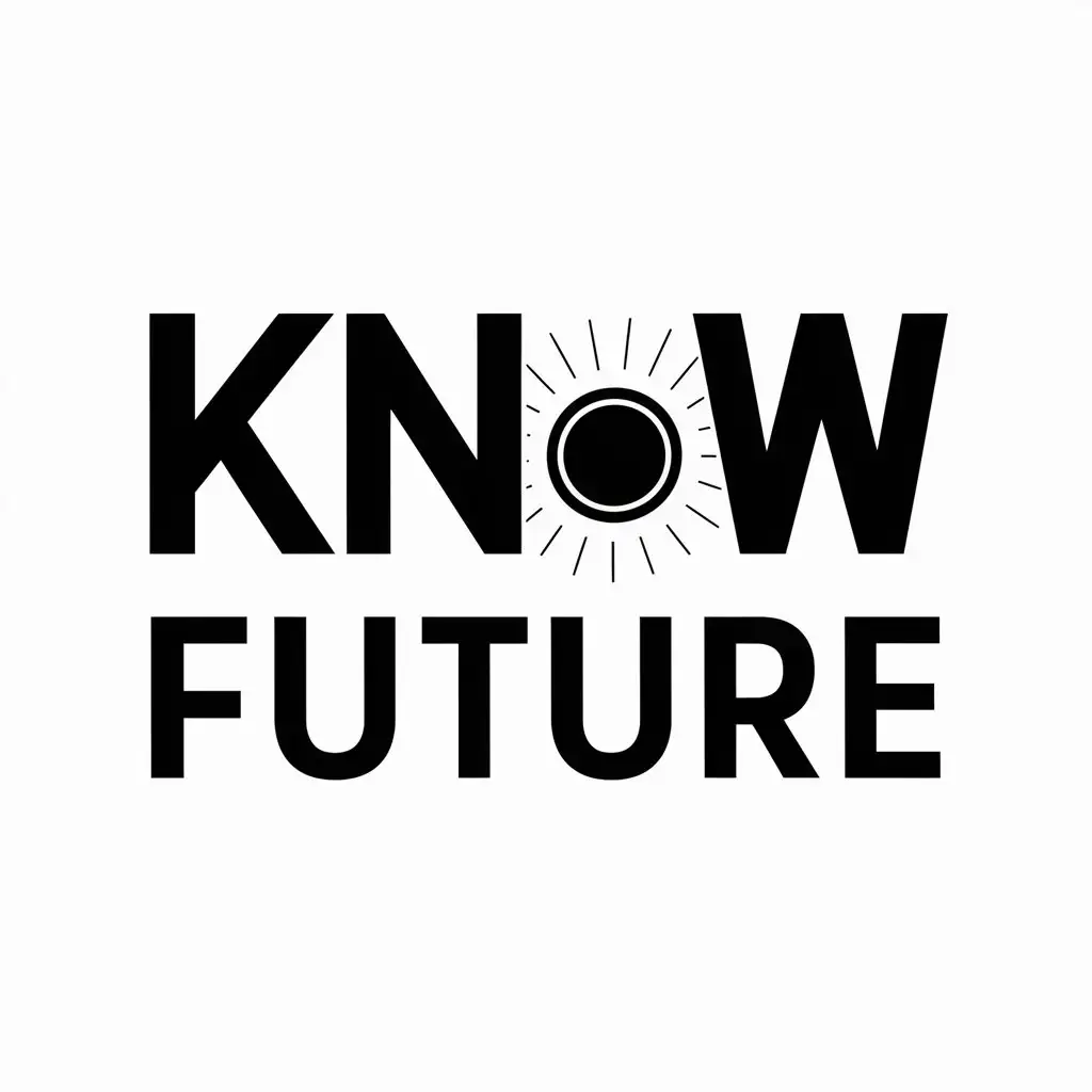 a vector logo design,with the text "Knuw Future", main symbol:black hole,Moderate,clear background