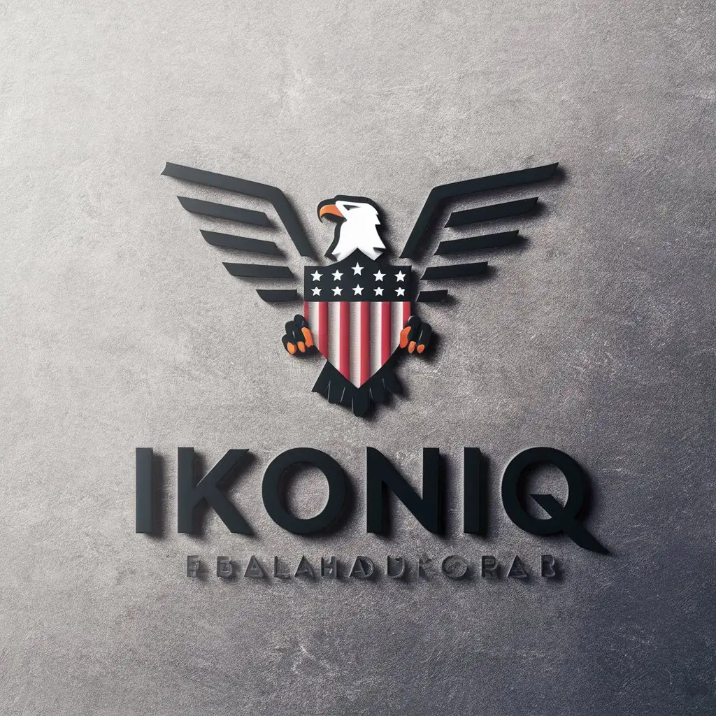 LOGO Design For IKONIQ Minimalistic Vector Logo with Eagle and American Shield