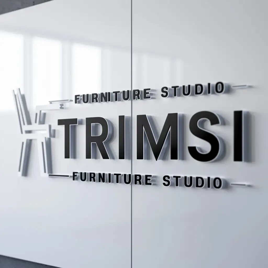 a logo design,with the text "Furniture studio TRIMSI", main symbol:furniture,Moderate,be used in Construction industry,clear background